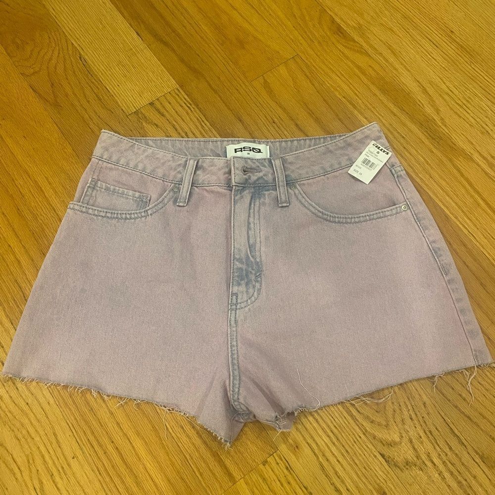 Tilly's RSQ size 28 pink jean shorts raw hem high rise